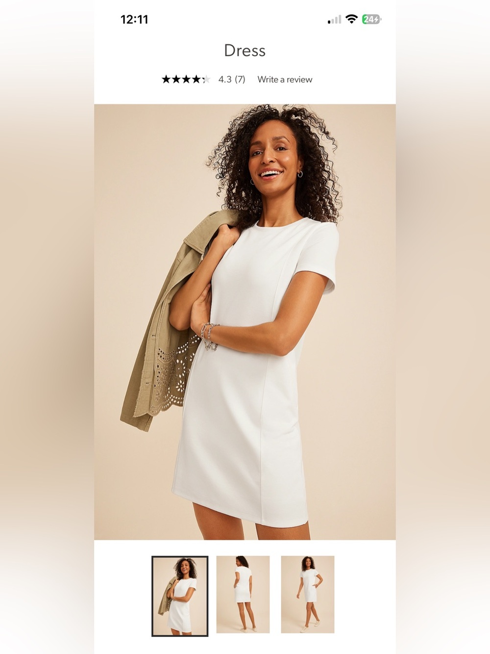 Maurices White Short-Sleeve Shift Dress